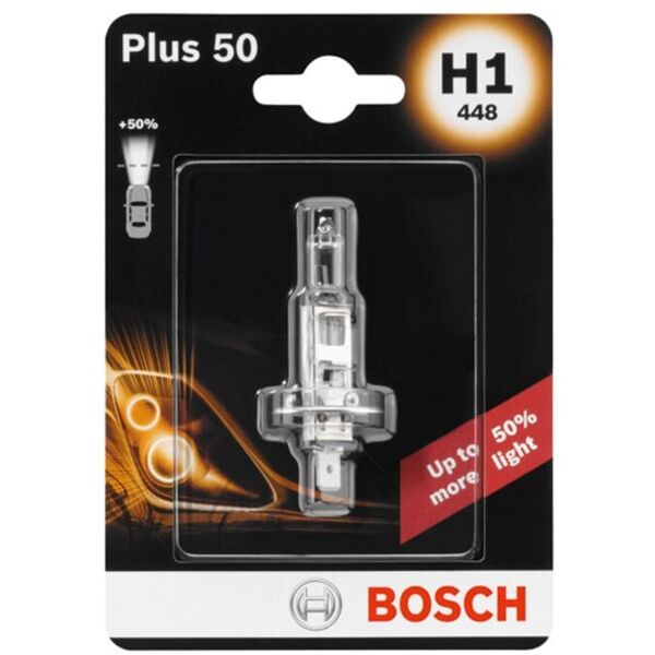 bosch lampada ad incandescenza alogena h1 plus 50% 12v, 55w