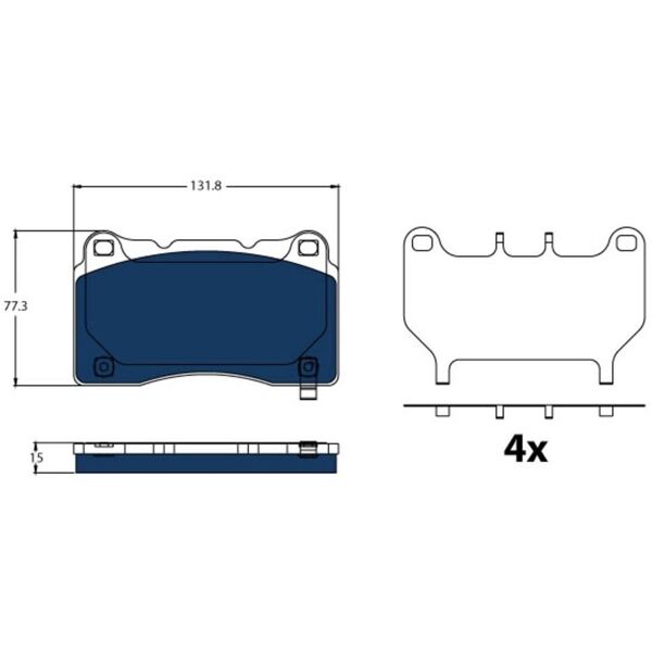 trw set di pastiglie freno, freno a disco blu elettrico gdb2198bte