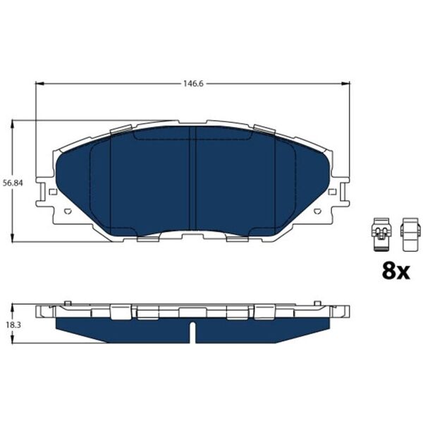 trw set di pastiglie freno, freno a disco blu elettrico gdb3424bte