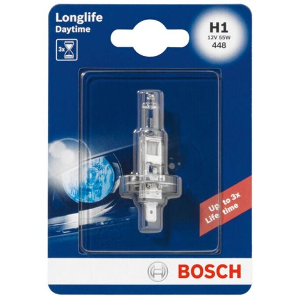 bosch lampada ad incandescenza alogena h1 longlife daytime 12v, 55w