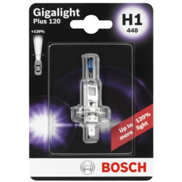 bosch lampada ad incandescenza alogena h1 gigalight plus 120% 12v, 55w