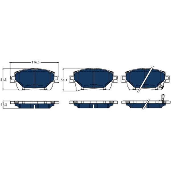 trw set di pastiglie freno, freno a disco blu elettrico gdb3317bte