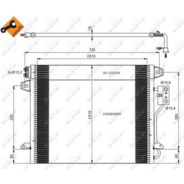 nrf condensatore, condizionatore d'aria easy fit 35928