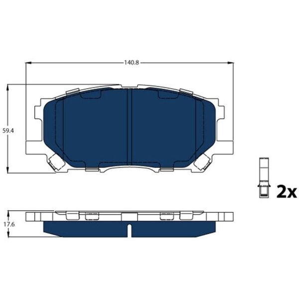 trw set di pastiglie freno, freno a disco blu elettrico gdb3338bte