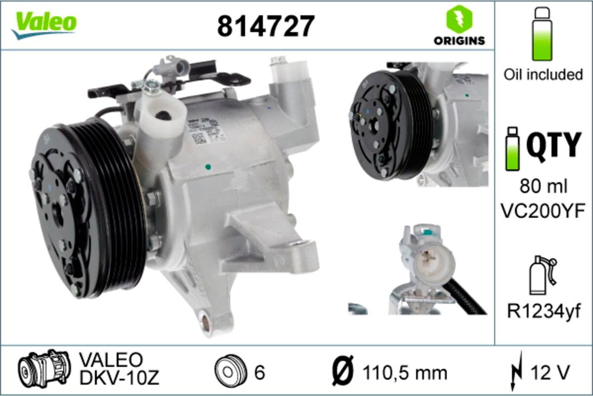 valeo compressore, condizionatore d'aria 814727