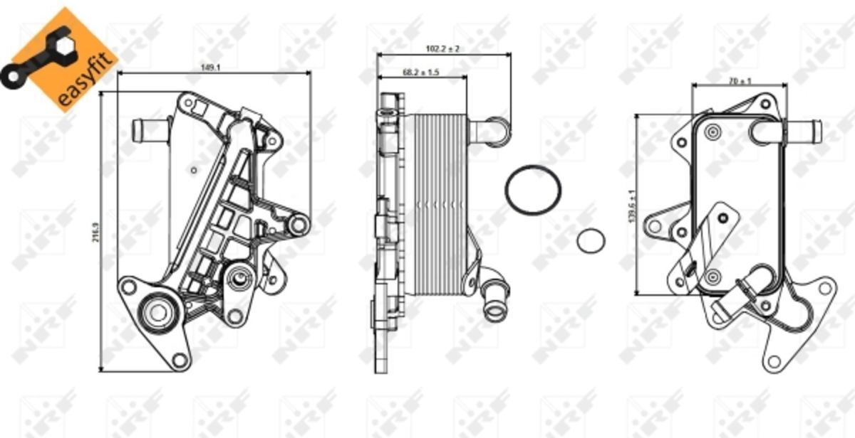 nrf radiatore olio, cambio automatico easy fit 31357