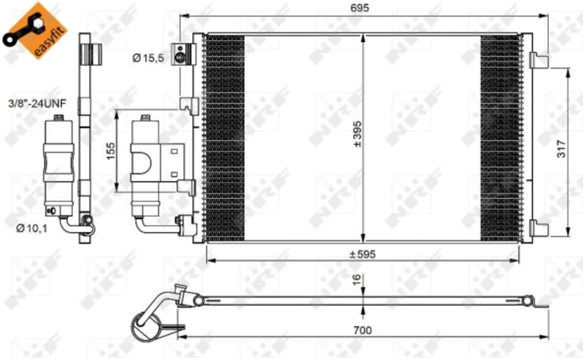 Nrf Condensatore, climatizzatore EASY FIT 350042