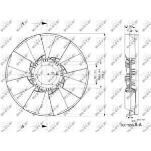 Ruota del ventilatore NRF 49801 - 750mm, 8 pale, 6 fori di montaggio Ruota del ventilatore NRF 49801 - 750mm, 8 pale, 6 fori di montaggio