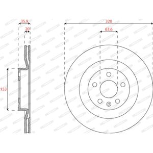 FERODO DDF2732C Disco ventilato - Volvo XC60 II, XC90 II, V60 II FERODO DDF2732C Disco ventilato - Volvo XC60 II, XC90 II, V60 II