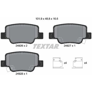 Textar Set di pastiglie freno 2492601, posteriore Textar Set di pastiglie freno 2492601, posteriore