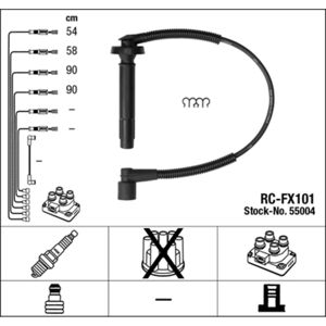 Set di cavi di accensione NGK 55004 - Resistivi, 4 conduttori Set di cavi di accensione NGK 55004 - Resistivi, 4 conduttori