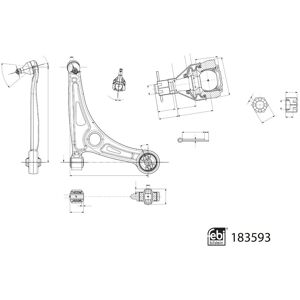 Braccio sospensione Febi Bilstein - Anteriore Destro, Alluminio, Hyundai/Kia Braccio sospensione Febi Bilstein - Anteriore Destro, Alluminio, Hyundai/Kia