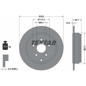 Textar Disco freno 92227203 posteriore, pieno, 1 Pezzo Textar Disco freno 92227203 posteriore, pieno, 1 Pezzo
