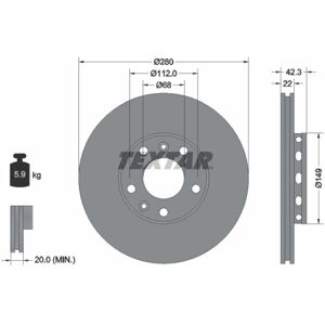 TEXTAR Modello 92152203 - Disco freno ventilato TEXTAR Modello 92152203 - Disco freno ventilato