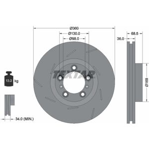 TEXTAR Disco Freno Porsche Panamera - Ventilato, Scanalato, 36mm, 130mm, 360mm TEXTAR Disco Freno Porsche Panamera - Ventilato, Scanalato, 36mm, 130mm, 360mm