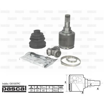 Protezione snodo CV PASCAL G81007PC - Lato cambio Protezione snodo CV PASCAL G81007PC - Lato cambio