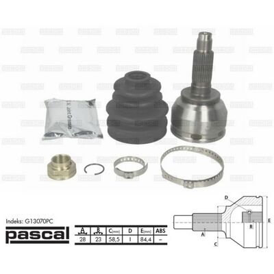 Pascal G13070PC Testa di cardano - Albero di trasmissione - Mazda 3 5 porte Pascal G13070PC Testa di cardano - Albero di trasmissione - Mazda 3 5 porte