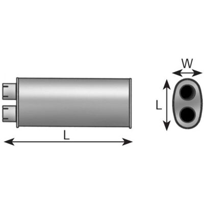 DINEX 47300 Silenziatore - 190mm Altezza, 300mm Larghezza, 820mm Lunghezza - Intermedio DINEX 47300 Silenziatore - 190mm Altezza, 300mm Larghezza, 820mm Lunghezza - Intermedio