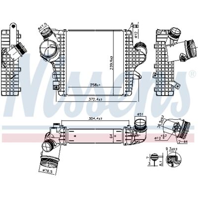 Intercooler NISSENS 961304 - Raffreddamento aria-aria e aria-acqua, Alluminio, 2 anni di garanzia Intercooler NISSENS 961304 - Raffreddamento aria-aria e aria-acqua, Alluminio, 2 anni di garanzia