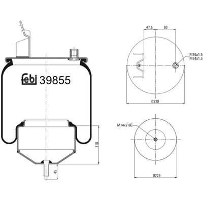 FEBI BILSTEIN Stivale di sospensione ad aria - 39855 - Sospensione ad aria FEBI BILSTEIN Stivale di sospensione ad aria - 39855 - Sospensione ad aria
