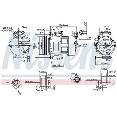 Nissens DCS-17EC Compressore Climatizzatore - Compatibile Volvo Nissens DCS-17EC Compressore Climatizzatore - Compatibile Volvo