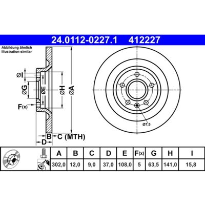 Disco freno ATE 24.0112-0227.1 - OEM Volvo Disco freno ATE 24.0112-0227.1 - OEM Volvo