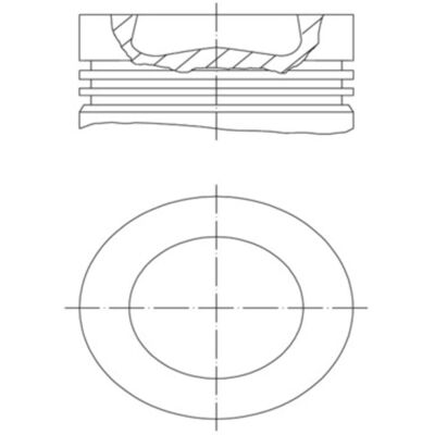 MAHLE 028 PI 00155 000 - Pistone motore - Canale di raffreddamento, Tacca per spruzzatore di olio, Con supporto di anello di pistone MAHLE 028 PI 00155 000 - Pistone motore - Canale di raffreddamento, Tacca per spruzzatore di olio, Con supporto di anello di pistone