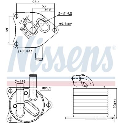 NISSENS 91396 Raffreddamento olio - Acqua e alluminio NISSENS 91396 Raffreddamento olio - Acqua e alluminio