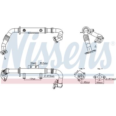 NISSENS 989428 Raffreddatore EGR - Nissan NP300 Navara, Pathfinder NISSENS 989428 Raffreddatore EGR - Nissan NP300 Navara, Pathfinder