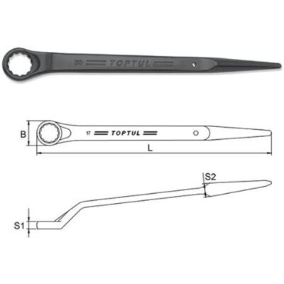 TOPTUL AAAS6565 Chiave - 65 mm apertura - Angolo di 45° TOPTUL AAAS6565 Chiave - 65 mm apertura - Angolo di 45°