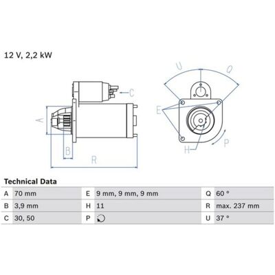Bosch Ducato III Van, Camion, Minibus Avviamento Bosch Ducato III Van, Camion, Minibus Avviamento