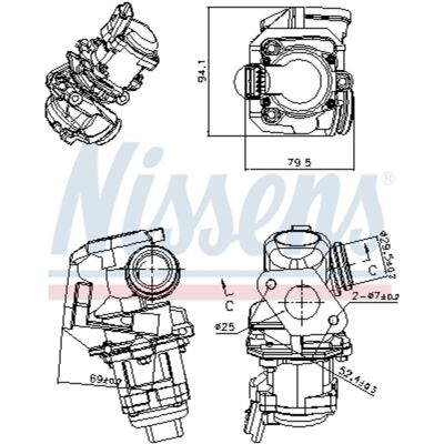 NISSENS 98150 Valvola EGR - Valvola di ricircolo dei gas di scarico NISSENS 98150 Valvola EGR - Valvola di ricircolo dei gas di scarico