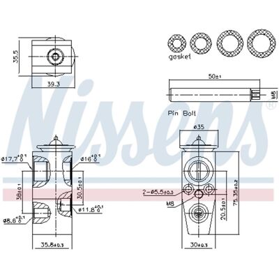 Valvola di espansione aria condizionata NISSENS 999445 - Ford Transit Mk7 Valvola di espansione aria condizionata NISSENS 999445 - Ford Transit Mk7