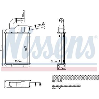 NISSENS Scambiatore di calore per VW Transporter 5, Sharan II, Multivan 5 - Radiatore NISSENS Scambiatore di calore per VW Transporter 5, Sharan II, Multivan 5 - Radiatore