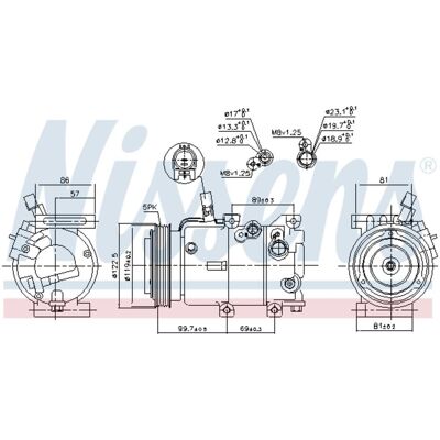 NISSENS 890240 Compressore Aria Condizionata - Parte HVAC NISSENS 890240 Compressore Aria Condizionata - Parte HVAC