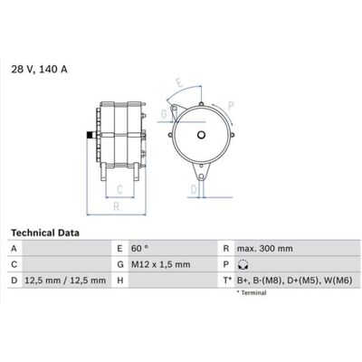 Bosch 0 986 045 990 Generatore trifase - Generatore Bosch 0 986 045 990 Generatore trifase - Generatore