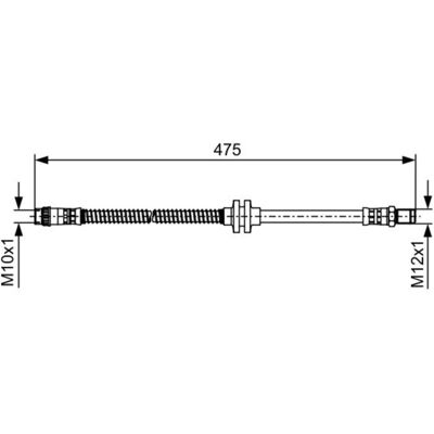 Tubo freno Bosch M12x1 M10x1 447mm per Renault Scenic & Megane Tubo freno Bosch M12x1 M10x1 447mm per Renault Scenic & Megane