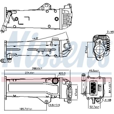 NISSENS 989284 Raffreddatore EGR - Senza bypass di vuoto NISSENS 989284 Raffreddatore EGR - Senza bypass di vuoto