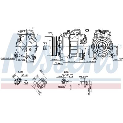 Nissens 7SEU17A Compressore Climatizzatore - BMW 890622 Nissens 7SEU17A Compressore Climatizzatore - BMW 890622