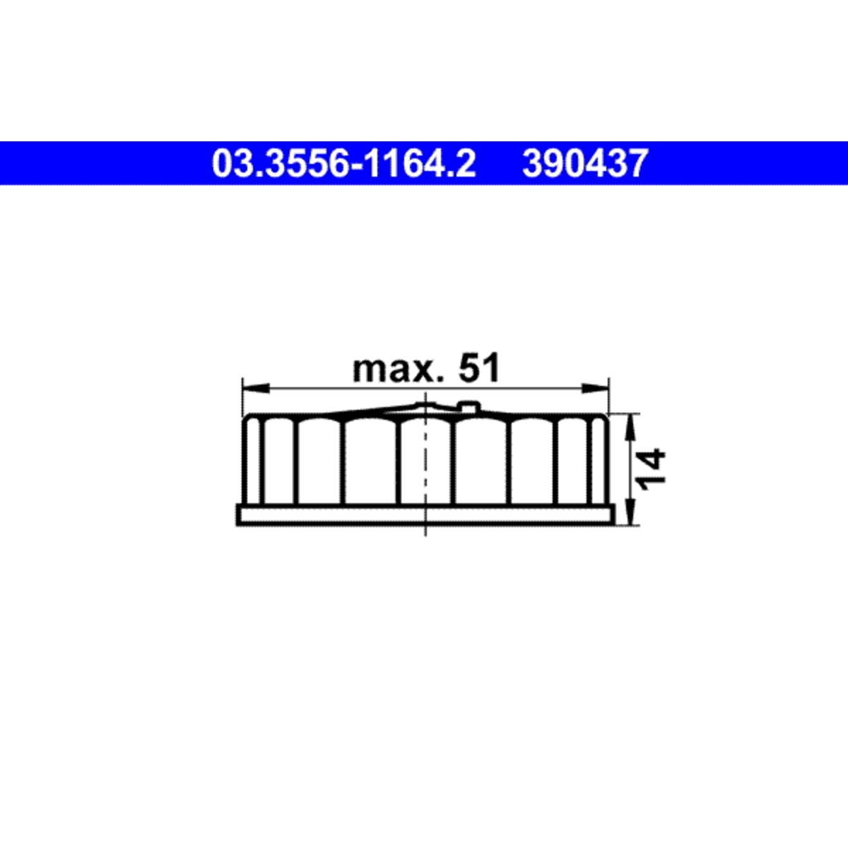 Ate Chiusura, serbatoio del liquido dei freni 03.3556-1164.2