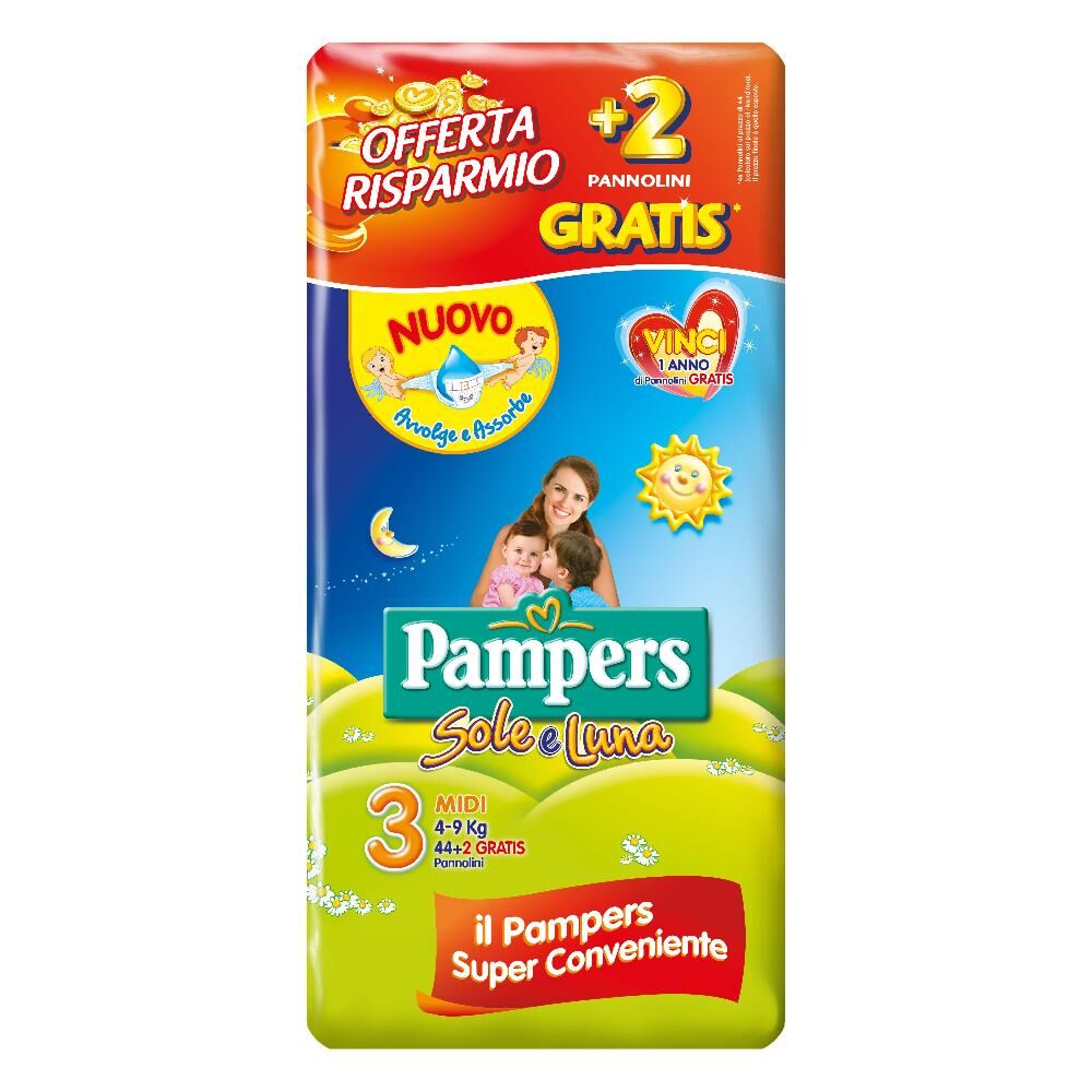 Fater Spa Pampers Solel Midi 44+2pz 9494