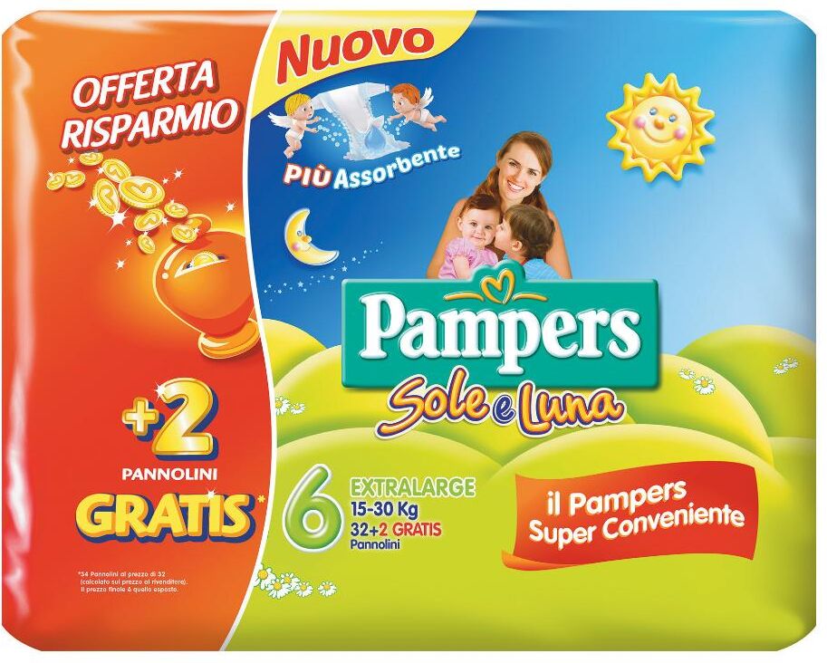 Fater Spa Pampers Sole&amp;Luna Xl 34pz