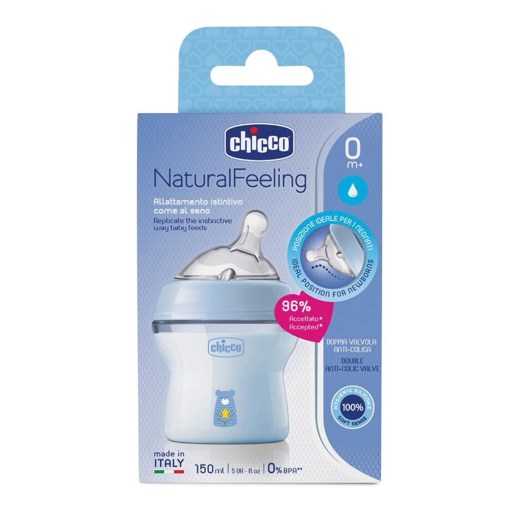 Chicco Ch Bib.Natfeel*pl Boy 0m+150ml