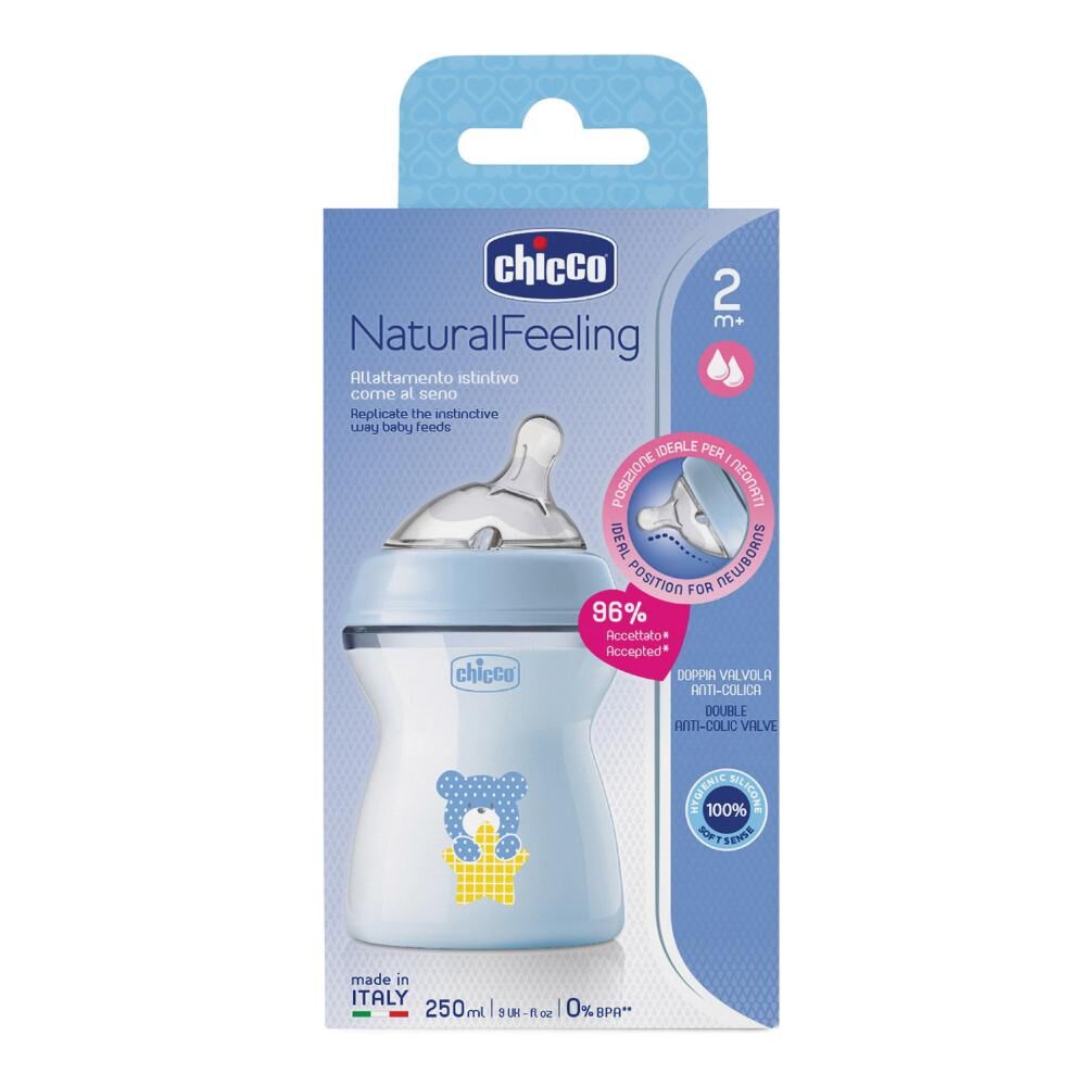 Chicco Ch Bib.Natfeel Pl Boy 2m+250ml