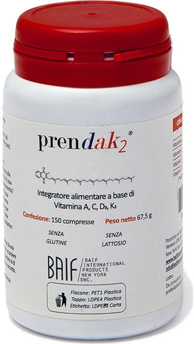 Baif Internat.Products N.Y.Snc Prendak2 150 Compresse- Integratore Per La Circolazione