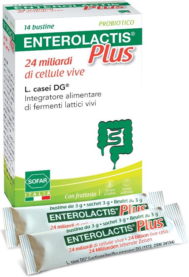 Sofar Enterolactis Plus - Integratore Con Fermenti Lattici Vivi 14 Bustine