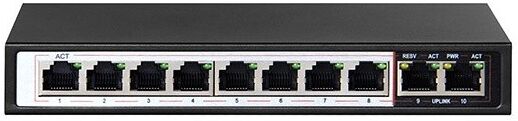 LINK Switch di rete 8 porte poe + 1 porta up 10/100