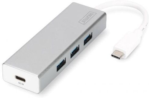 Digitus Hub usb 3.0 con 3 porte usb 3.0 tipo a e 1 porta tipo c, connettore maschio tipo c