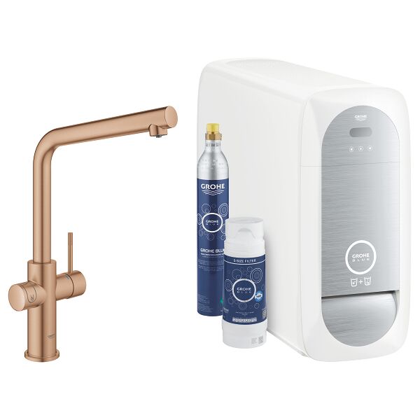 grohe blue home - sistema di filtraggio e raffreddamento con installazione inclusa - 31454dl1