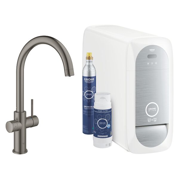 grohe blue home - sistema di filtraggio e raffreddamento con installazione inclusa - 31455al1